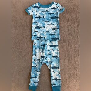 Old Navy Teal Shark Print Pajama Set